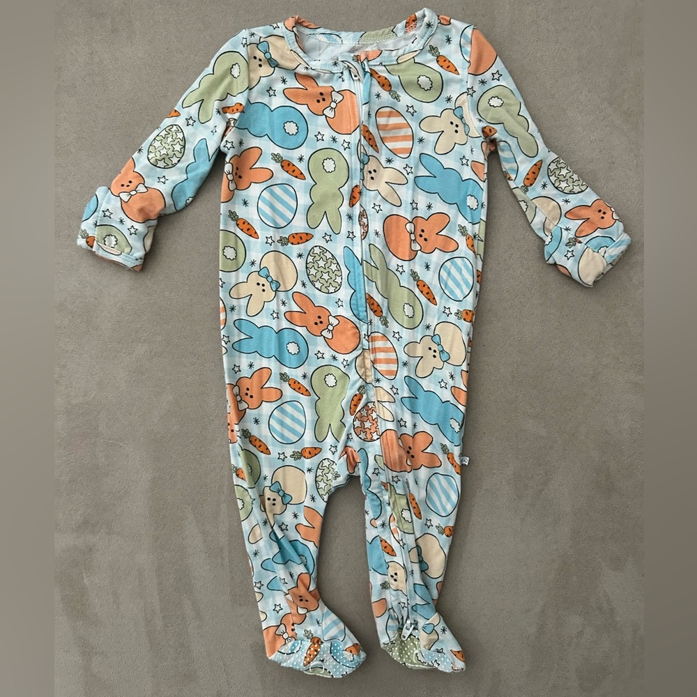 Caden Lane Bunny Print Baby Footie